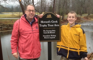 John H with his son at Howard's Creek